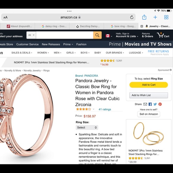 Pandora Rose Gold Bow ring - Picture 8 of 8